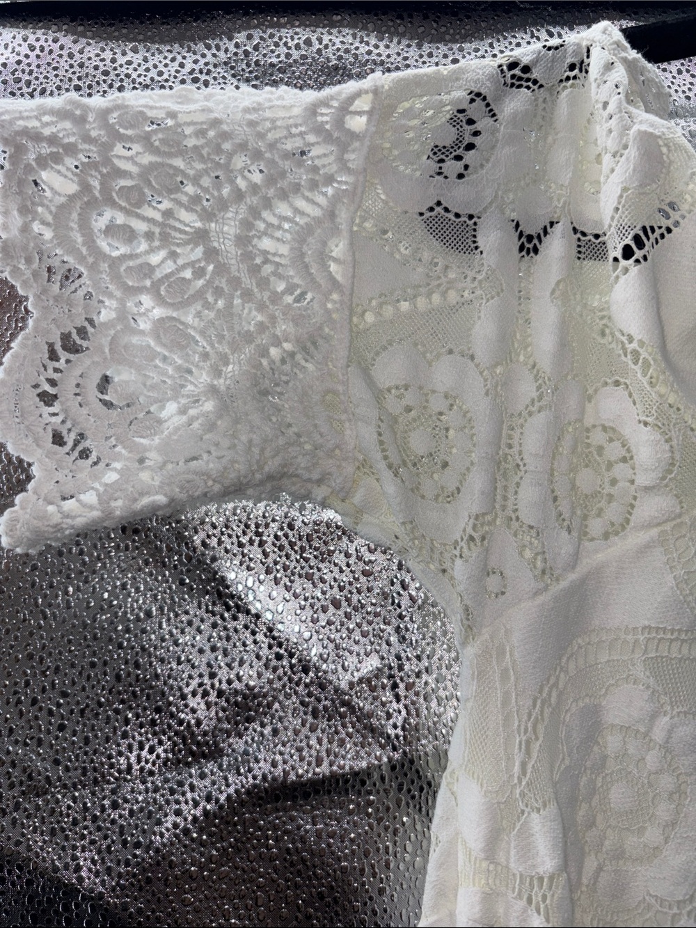 Ornella Paris Ivory Lace Crochet Trim Top - Picture 8 of 9
